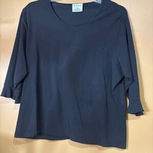 HC722. Westbound Stretch Women's 3/4 Sleeve Black Scoop Neck Top Size XL
